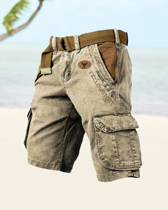 Taktiske shorts med flere lommer for menn
