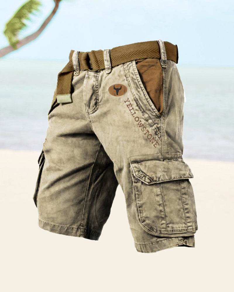 Taktiske shorts med flere lommer for menn