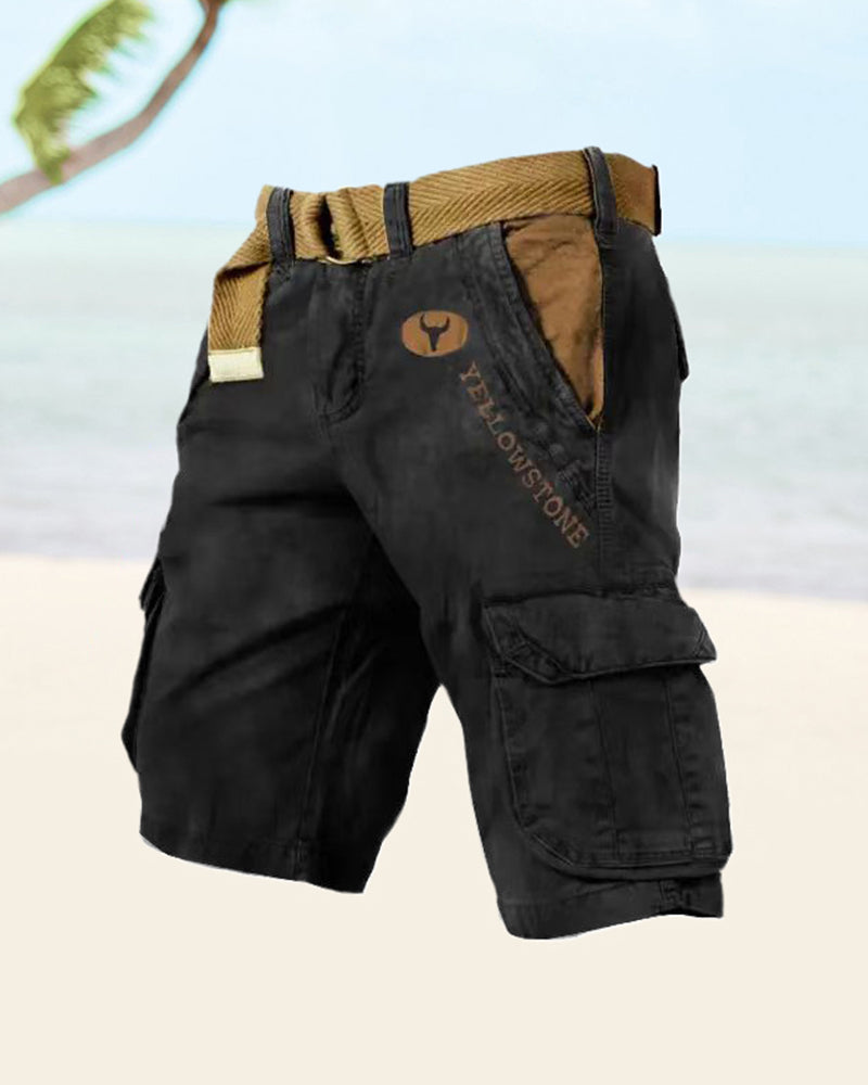 Taktiske shorts med flere lommer for menn