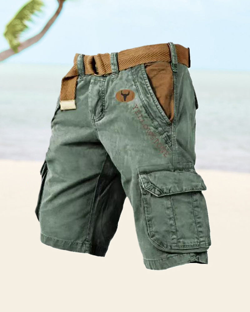 Taktiske shorts med flere lommer for menn