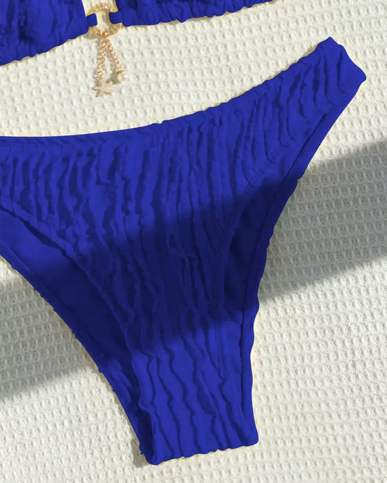 Bikini Sexy Ensfarget Todelt Trekant