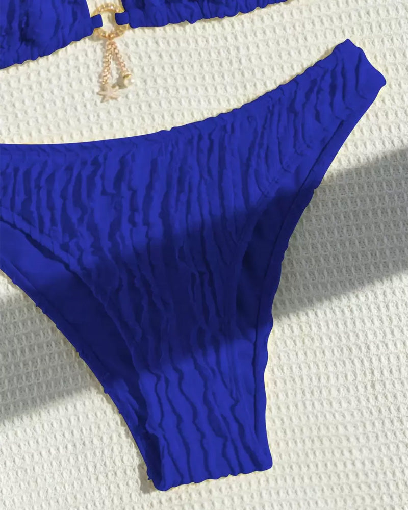 Bikini Sexy Ensfarget Todelt Trekant