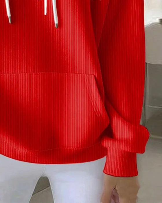 Uformell Langermet Hettegenser Med Bokstavtrykk