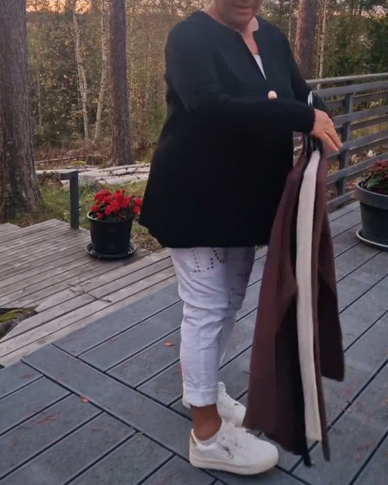 Cardigan Metallknapp Langermet