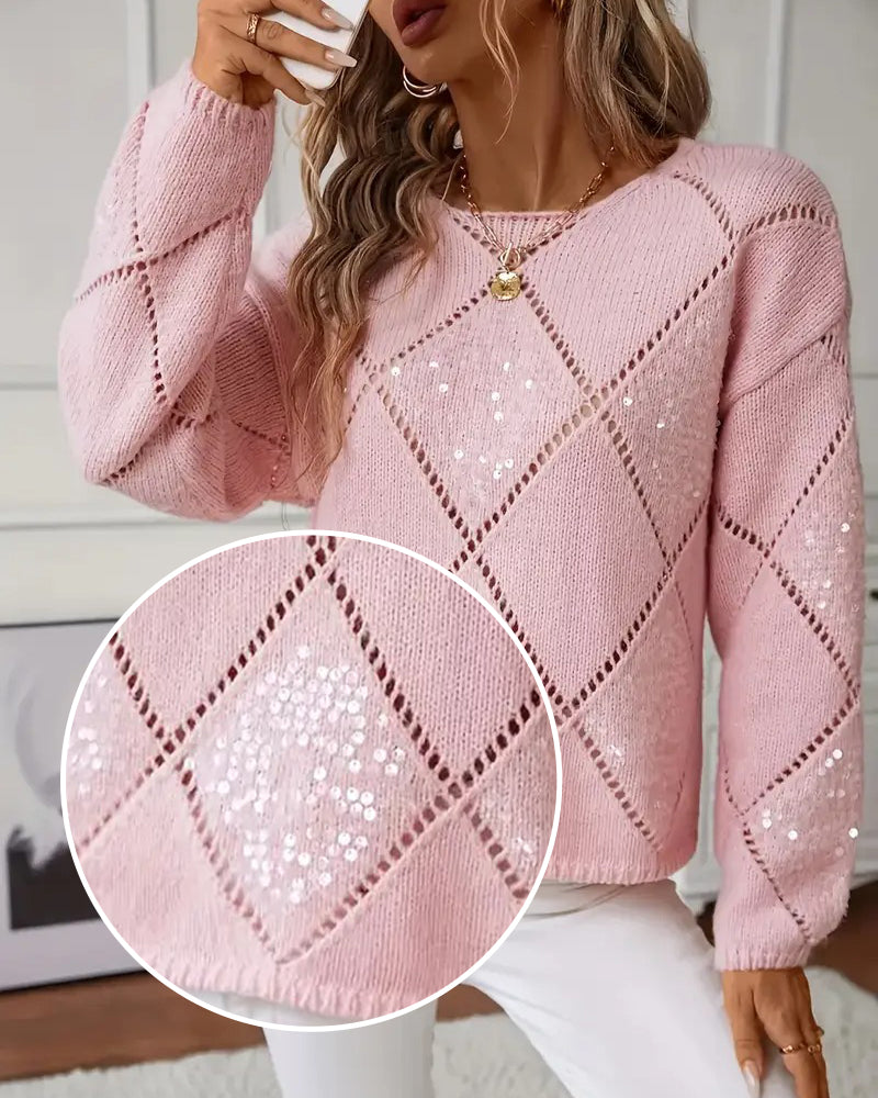 Genser Elegant Utskåret Glitter