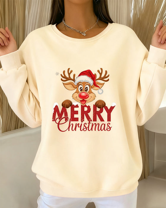 Trykt Løysittende Langermet Sweatshirt