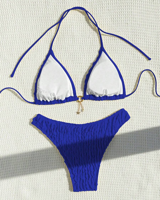 Bikini Sexy Ensfarget Todelt Trekant