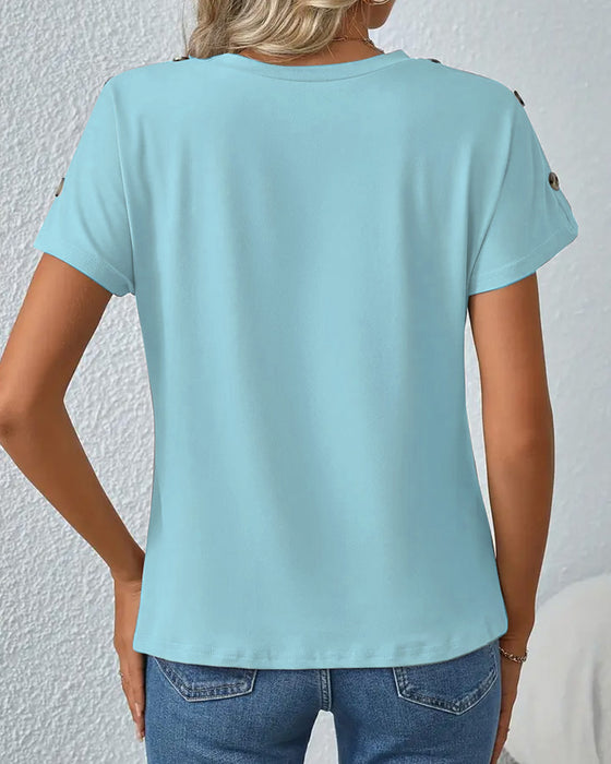 T-Skjorte Kortermet Stripete Trykk