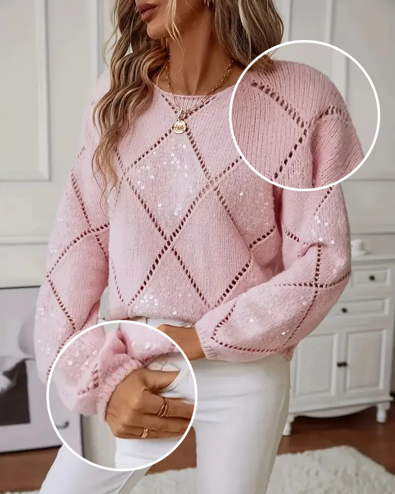 Genser Elegant Utskåret Glitter
