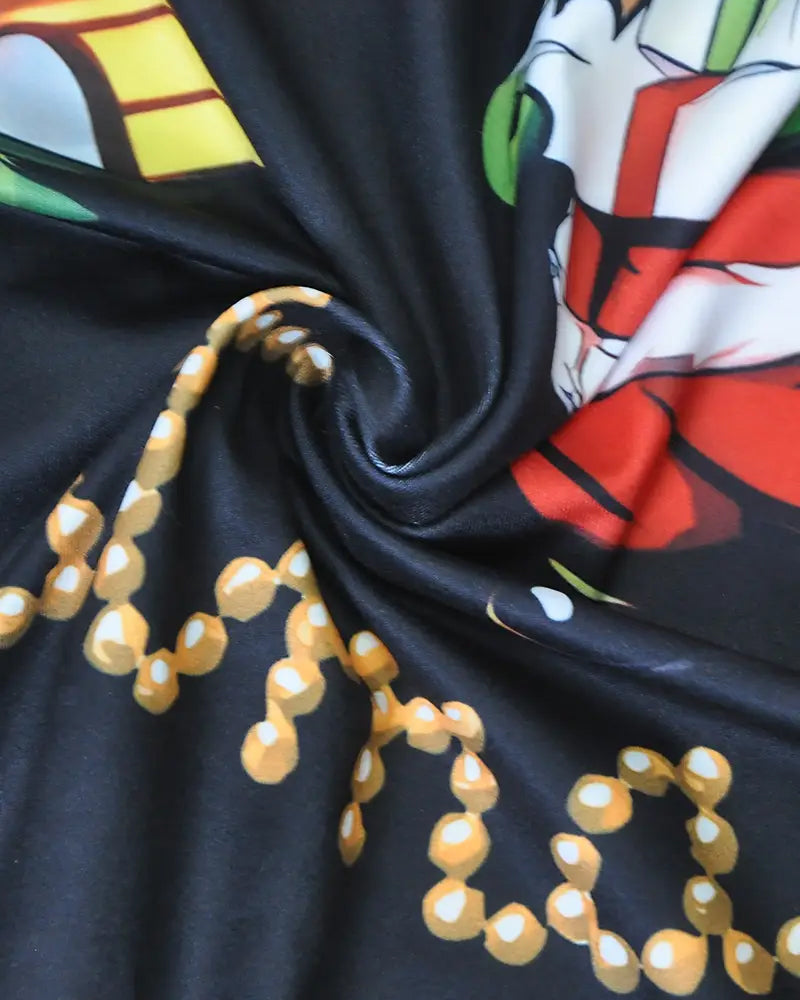 Kjole Slim Jul Trykt Langermet