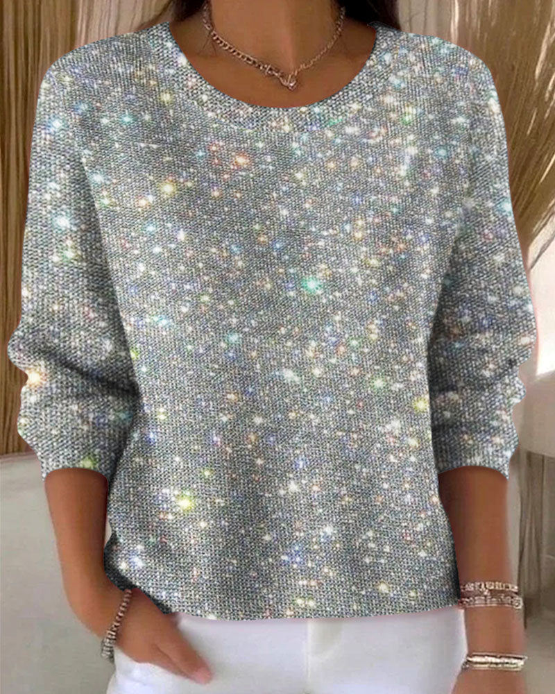 Casual Sweatshirt Med Rund Hals