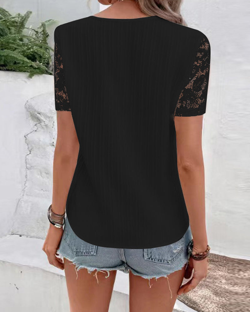 Bluse Ensfarget Kortermet