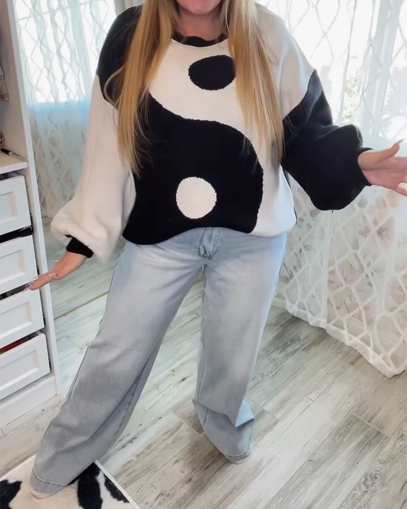 Genser med avslappet løs hals