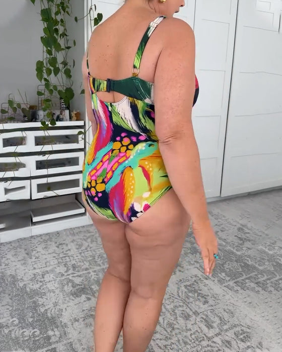 Én-delt Badedrakt Bladtrykk