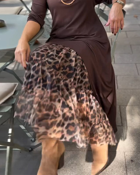 Skjørt Casual Allsidig Leopardtrykk