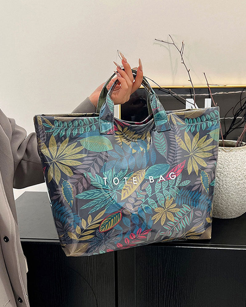 Tote Bag Dame Kamouflasje Og Bladtrykk