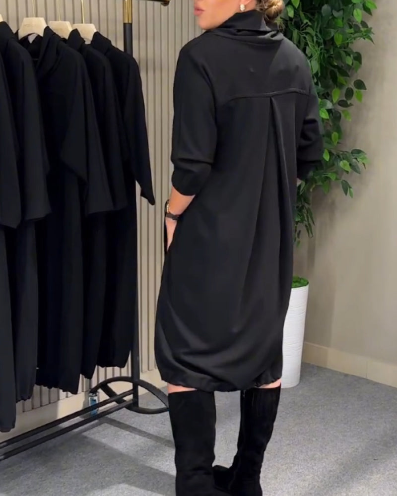 Kjole Stilig 3/4 Erme Krage