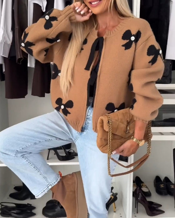 Sløyfe perler cardigan