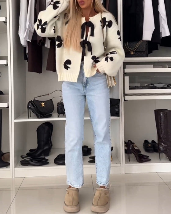 Sløyfe perler cardigan