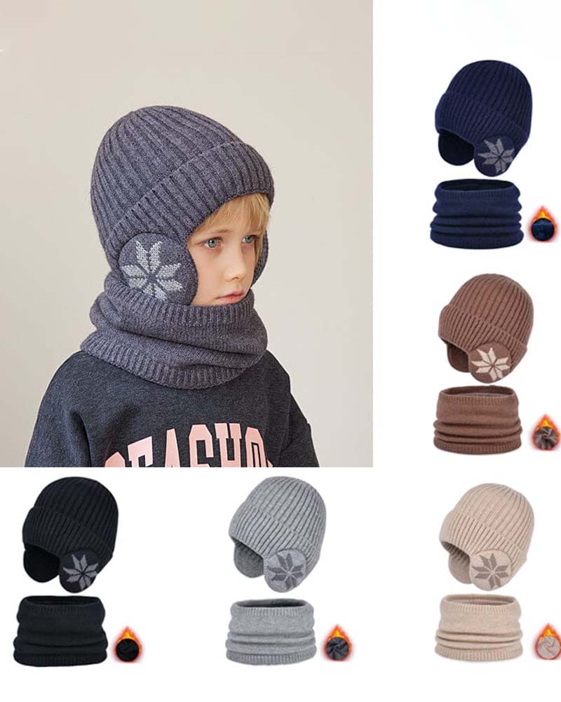 Vinter lue skjerf sett varm strikket lue