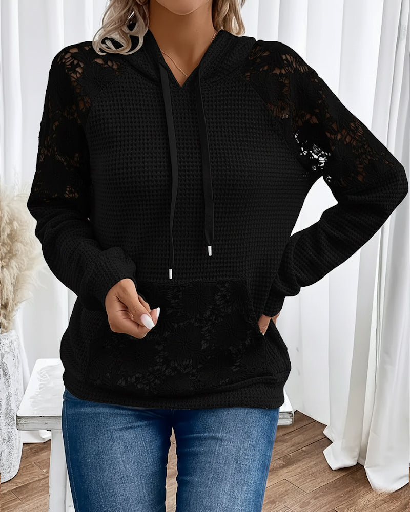 Hoodie V-Hals Langermet Blonder Uformell