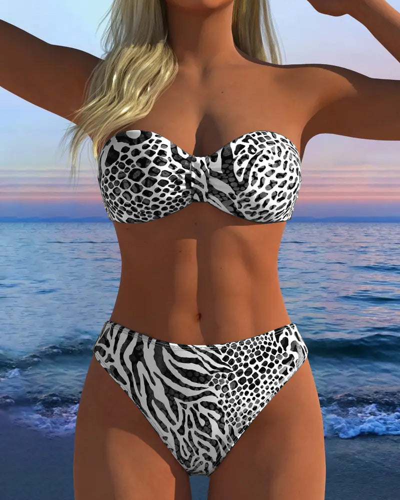 Badedrakt Sexig Leoprint To-Del