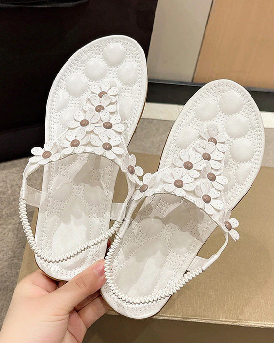 Strandsandaler Med 3D-Blomster