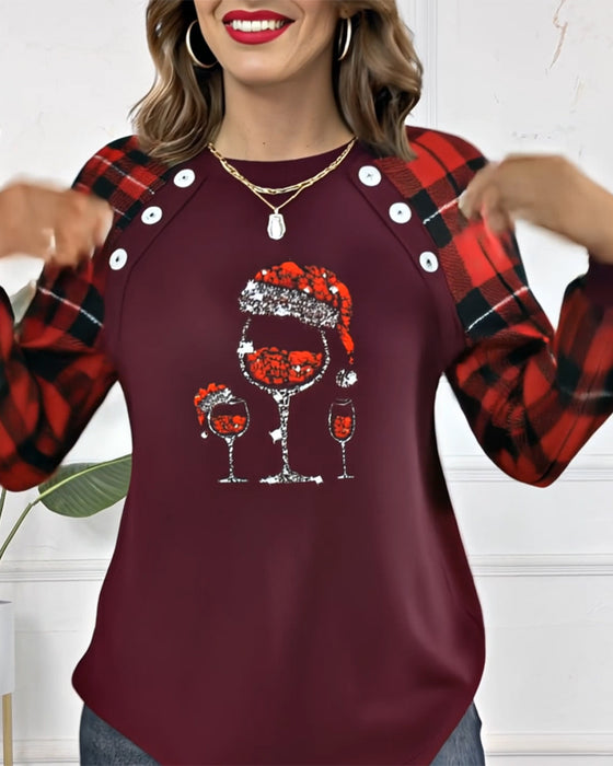 Genser Vinglass Trykket Rutet