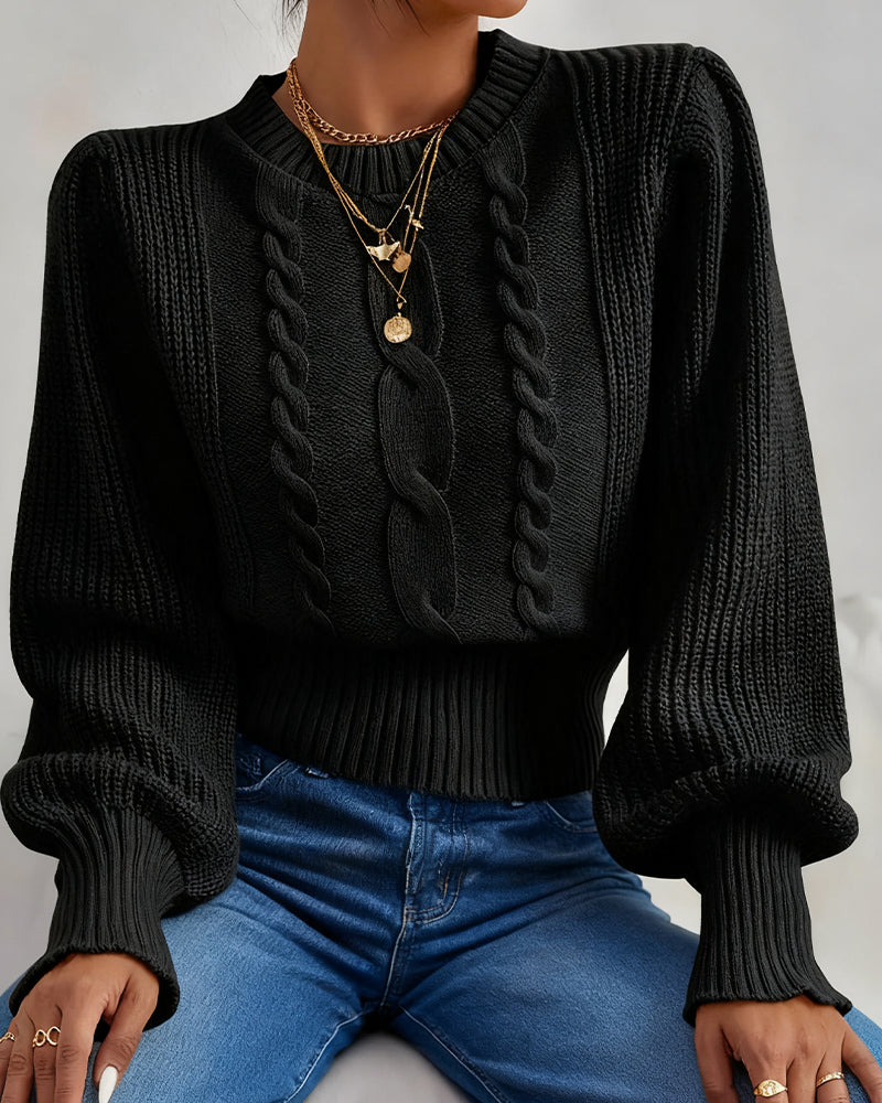 Genser Pufferm Flettestrikk Kort