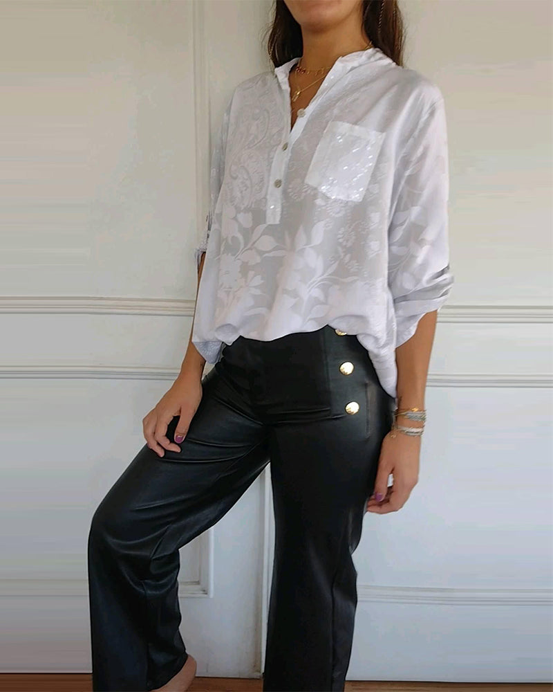 Knapplomme ensfarget elegant topp