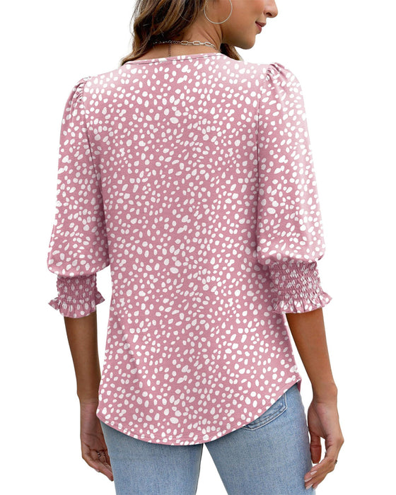 Bluse Pufferm Trykt