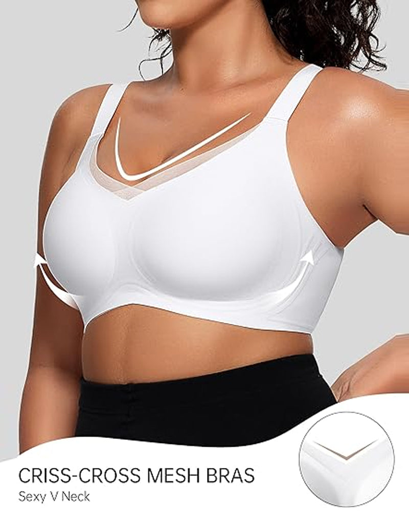 Dame-Bh Uten Bøyle Med V-Netting – Komfortabel Og Støttende Bralette