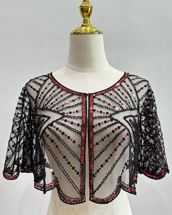 Sjal Vintage Blonder med Perler