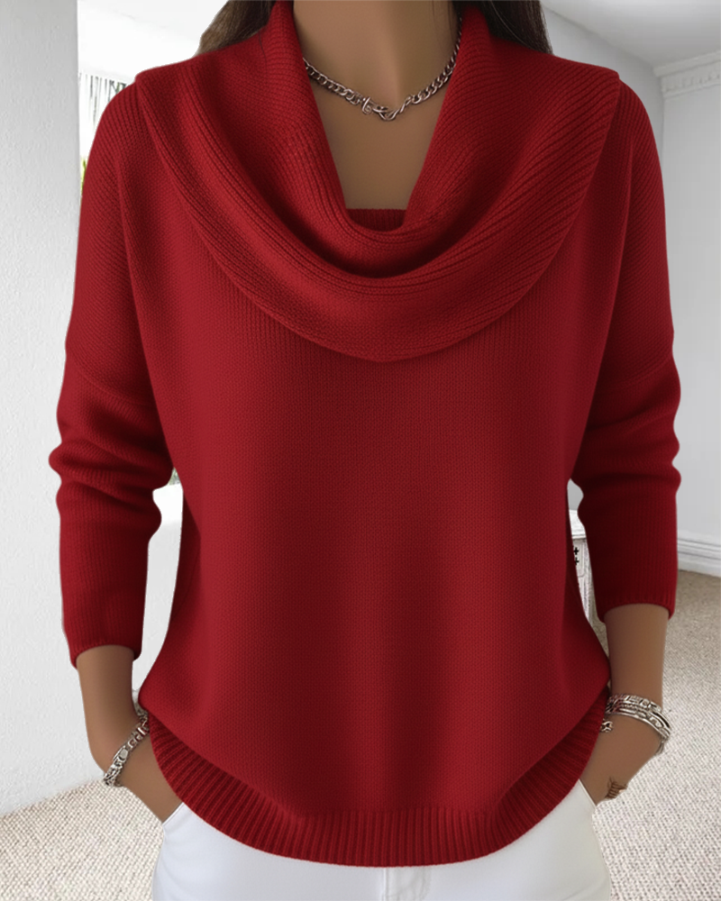 Genser Ensfarget Pile-krage Pullover