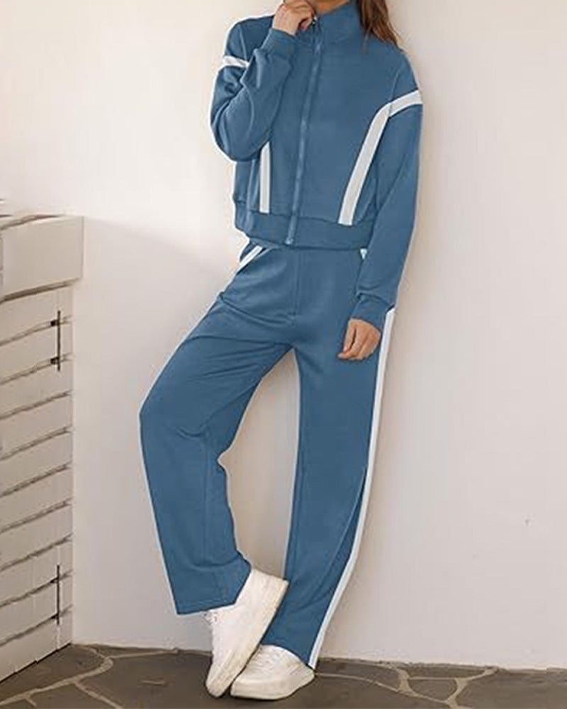 To - delssett Med Sporty - Casual Stil Egenskaper Av Jacke Og Bukser