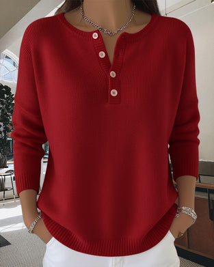 Langermet Ensfarget Cardigan Med Knapper