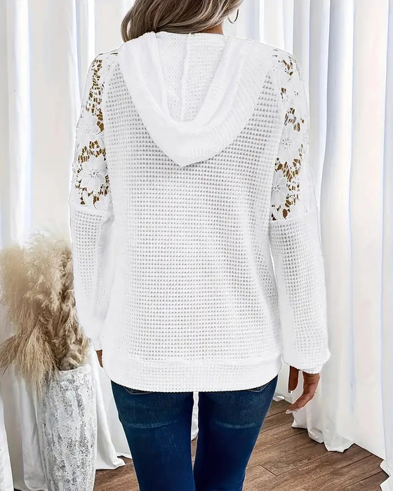 Hoodie V-Hals Langermet Blonder Uformell