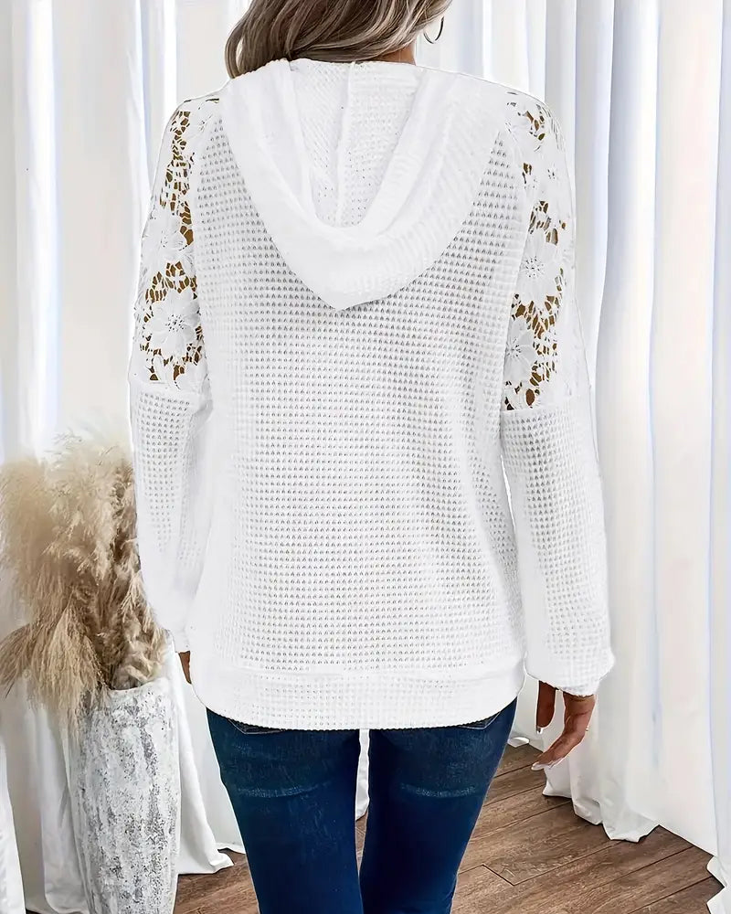 Hoodie V-Hals Langermet Blonder Uformell