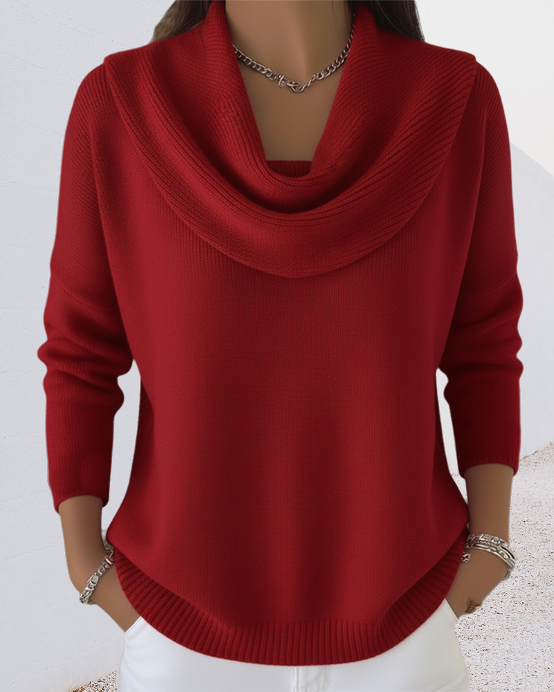Genser Ensfarget Pile-krage Pullover