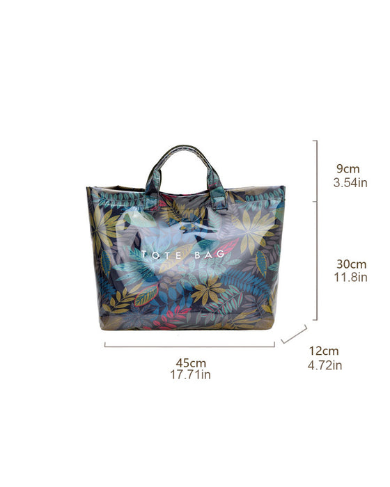Tote Bag Dame Kamouflasje Og Bladtrykk