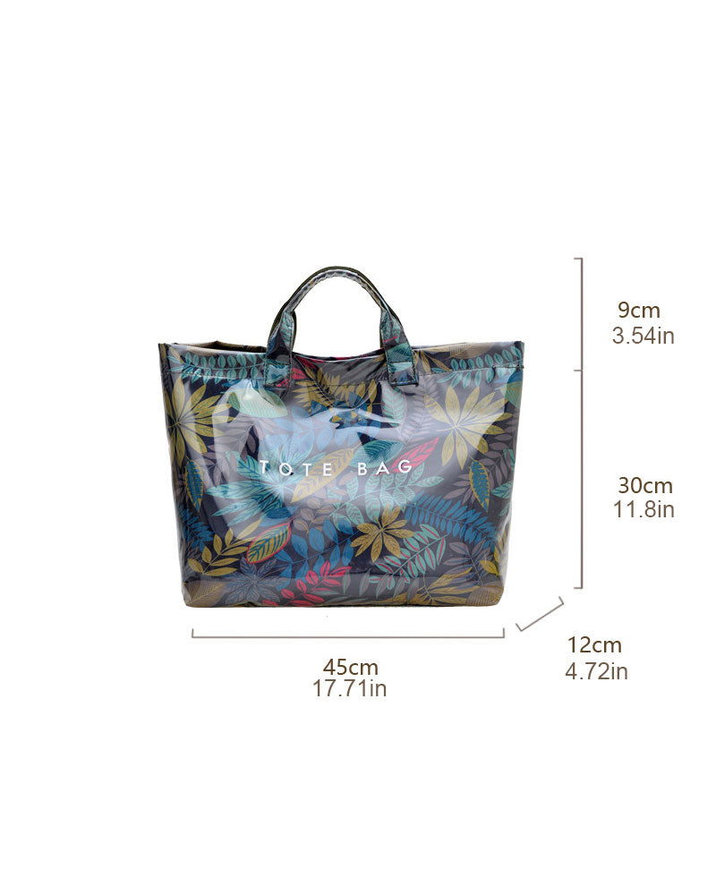 Tote Bag Dame Kamouflasje Og Bladtrykk