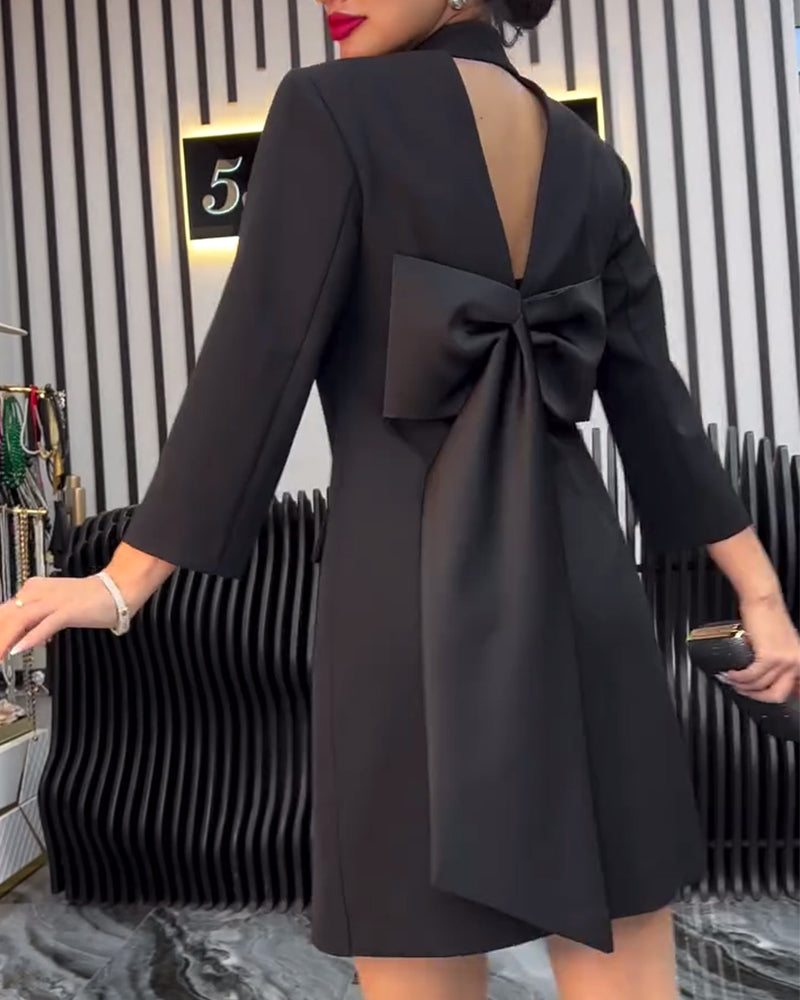 Krage Slips Kjole Dobbelkneppet Dress