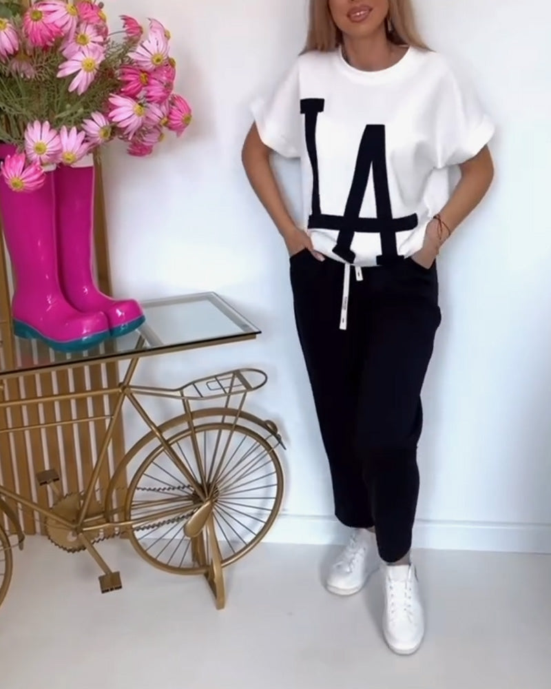 Sett Casual Letter Print Sports