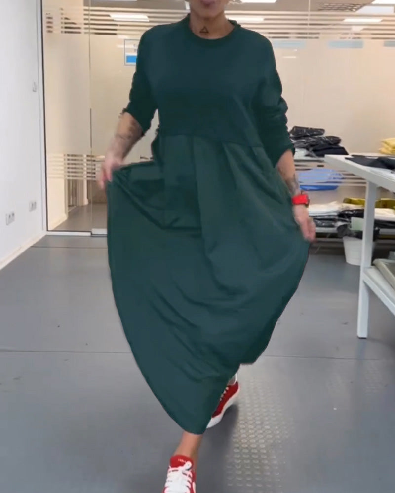Maxi ensfarget fritidskjole