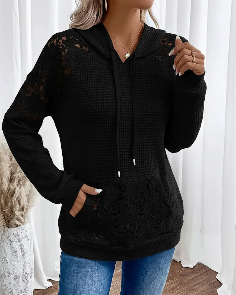 Hoodie V-Hals Langermet Blonder Uformell