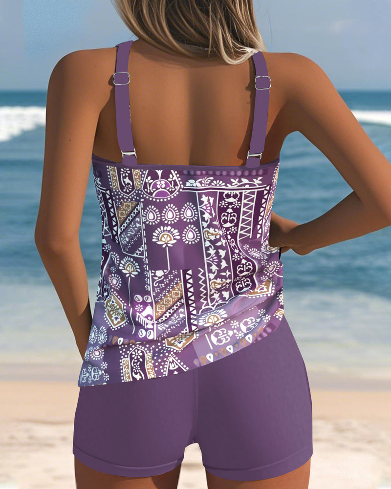 Tankini U-Hals Todelt Trykt