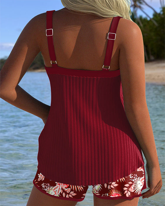 Tankini Stripet Todelt Badeshorts