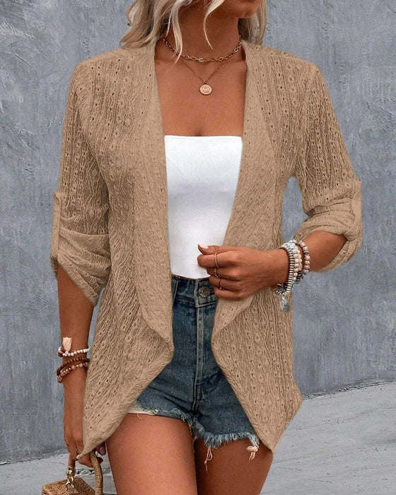 Enkel ensfarget elegant cardigan