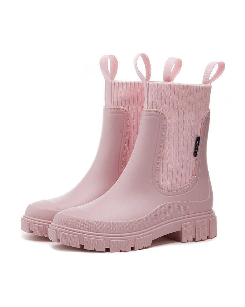 ☔️Støvler Vanntette Slitesikker Tykksålet Midt-Calf