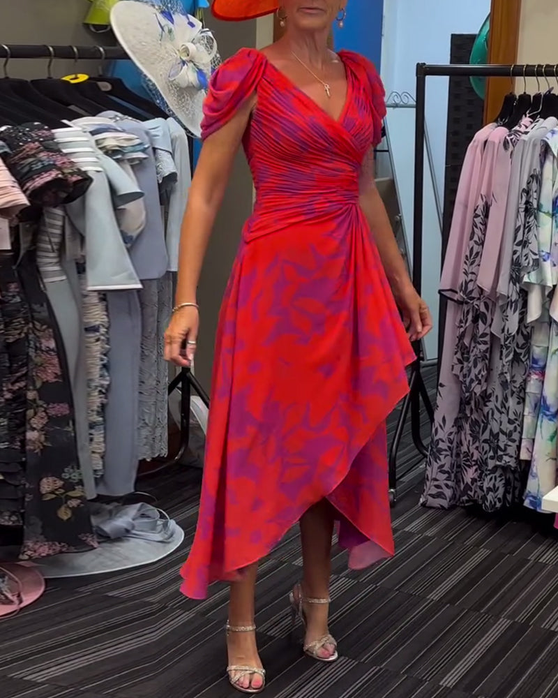 Plissert kjole med slits